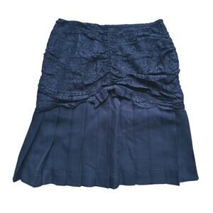 Moschino Cheap & Chic Coquette Mini Skirt Lace Bow Pleated XS Black Whimsigoth